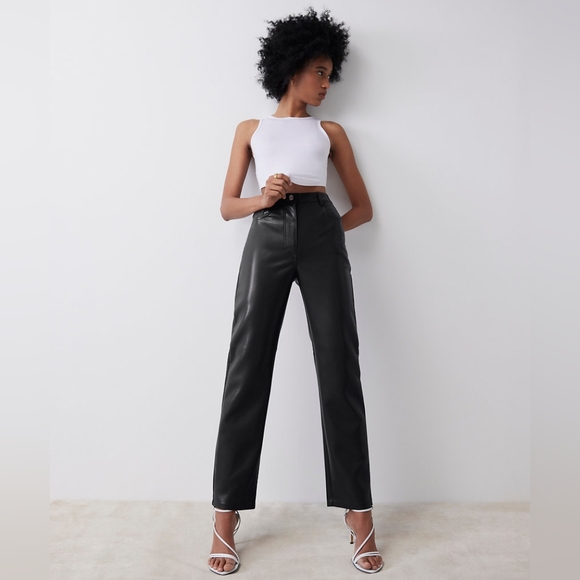 Aritzia Pants - Aritzia Wilfred Black Vegan Leather Melina High Waisted Pants